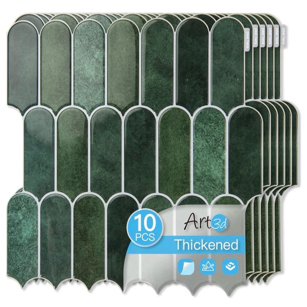 Green Peel and Stick Wall Tiles - 10 Pack